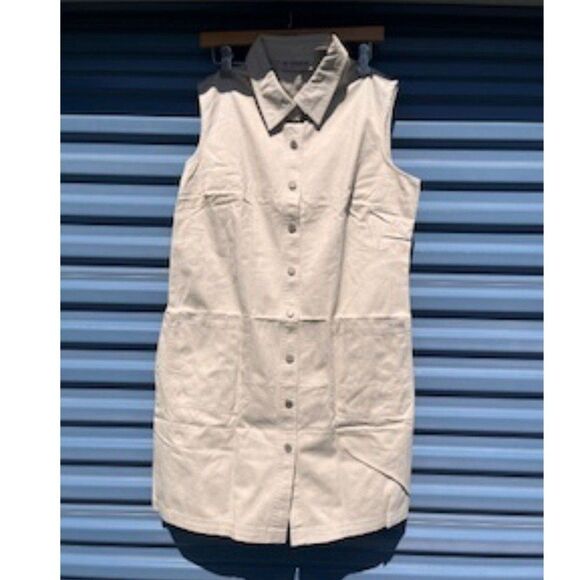 Sleeveless Skirts . Size: Medium 10 . Khakis Button Front . 100% Cotton . New - Picture 1 of 4